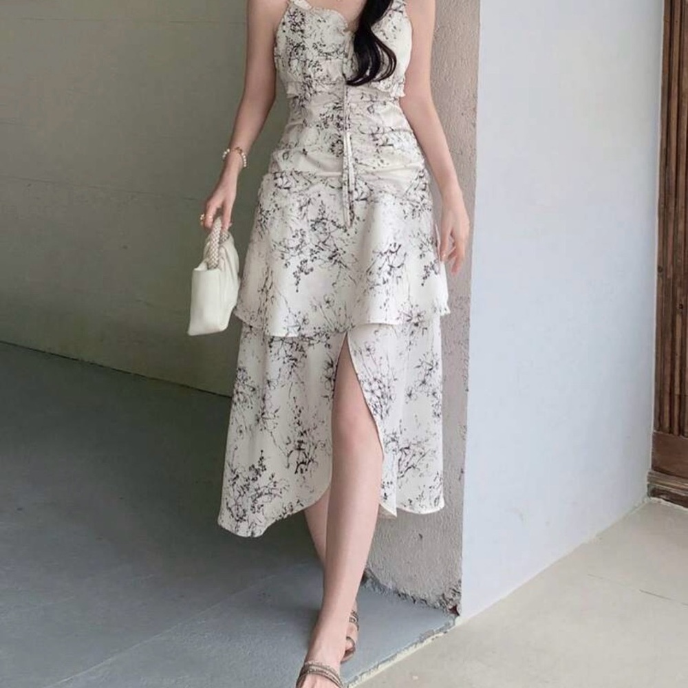 Elegant High-Low Floral Dress